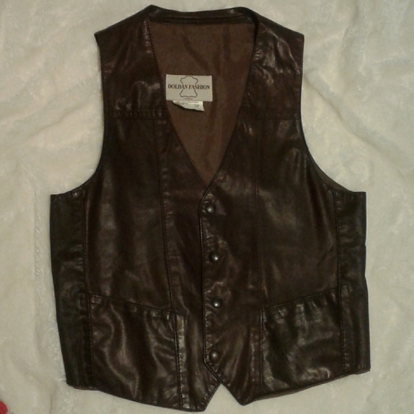 Doldan Fashion Other - Vintage men's leather motorcycle vest size 40